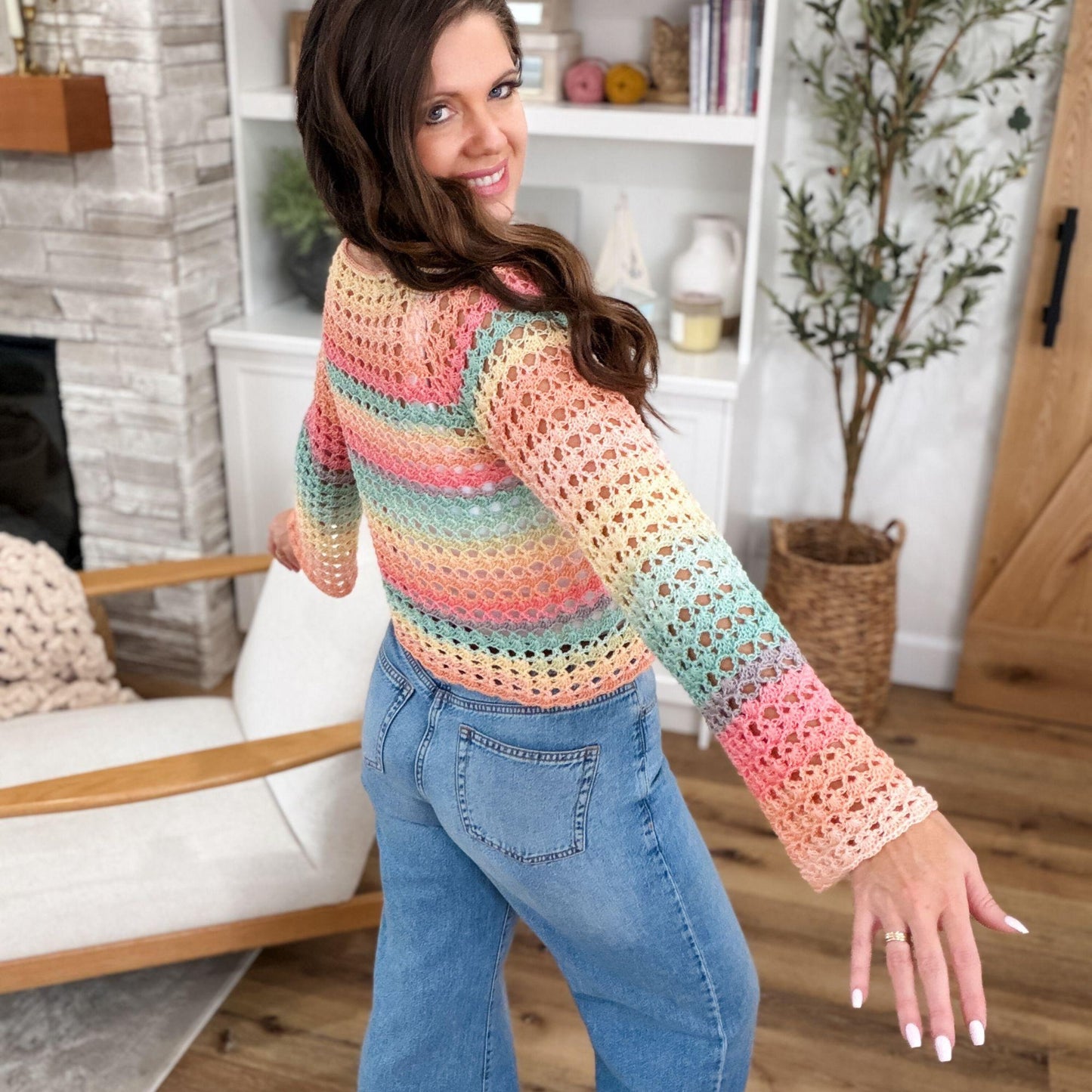 CROCHET PATTERN & VIDEO/ Selene Shell Stitch Top, Seamless Crochet Top, Top-Down Crochet Top, Easy Shell Stitch, Xs-5X, Pdf, Summer Top