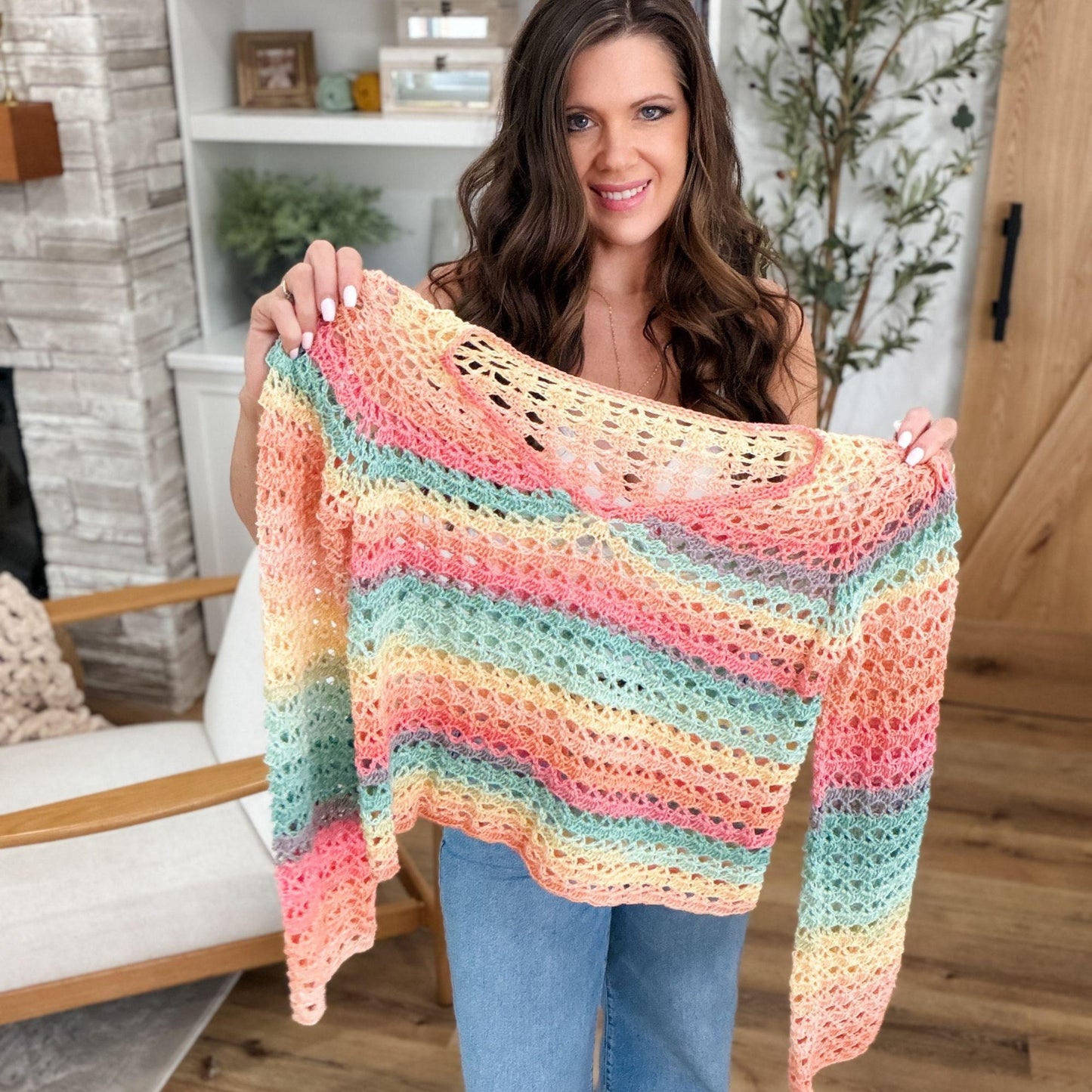 CROCHET PATTERN & VIDEO/ Selene Shell Stitch Top, Seamless Crochet Top, Top-Down Crochet Top, Easy Shell Stitch, Xs-5X, Pdf, Summer Top