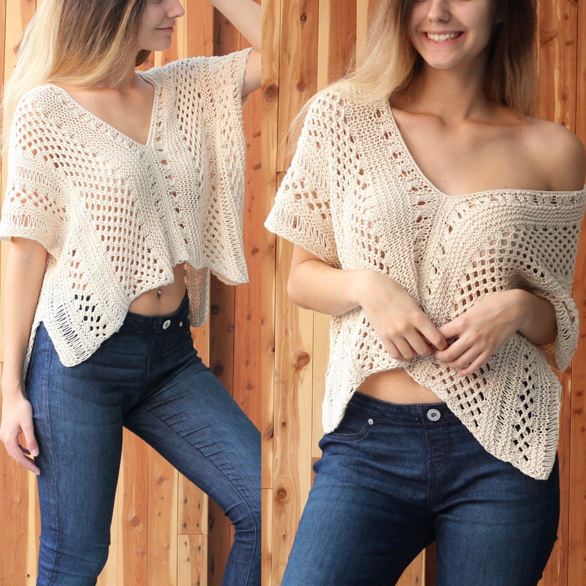 ALAYA Lace Top Knitting Pattern | Boho Festival Knit | PDF (XS–2XL) - Hakel Liebe