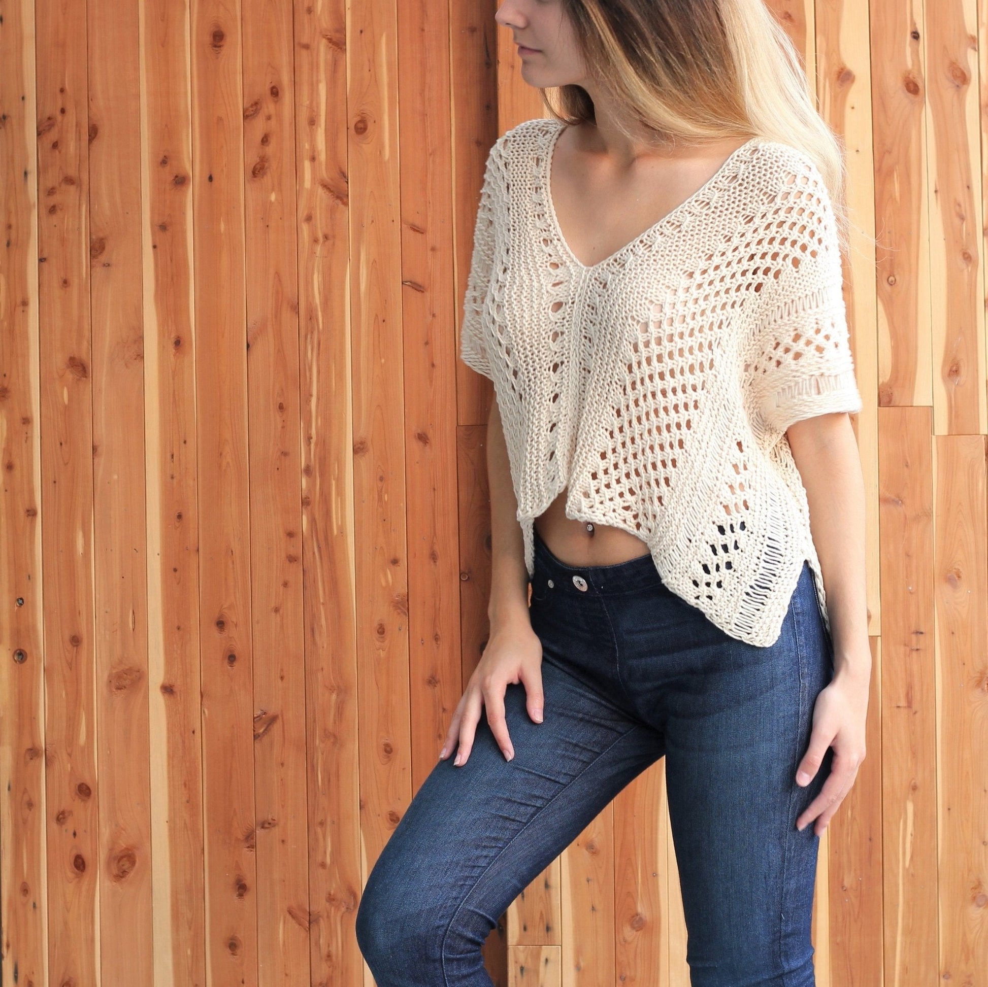ALAYA Lace Top Knitting Pattern | Boho Festival Knit | PDF (XS–2XL) - Hakel Liebe