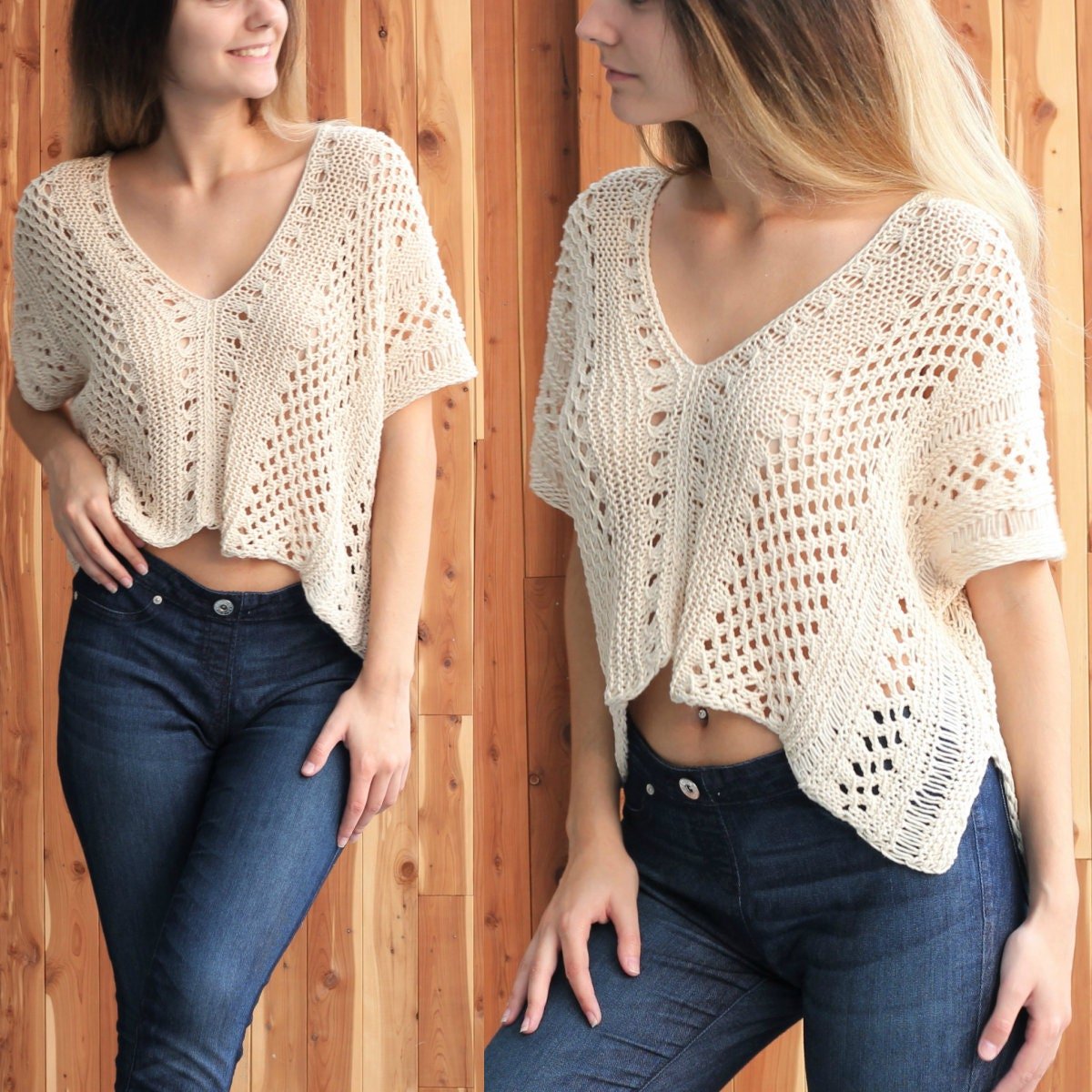 ALAYA Lace Top Knitting Pattern | Boho Festival Knit | PDF (XS–2XL) - Hakel Liebe