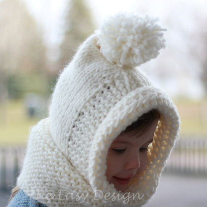 BAMBI Hooded Cowl Knitting Pattern | Hood & Scarf in One | PDF (12M–Adult) - Hakel Liebe