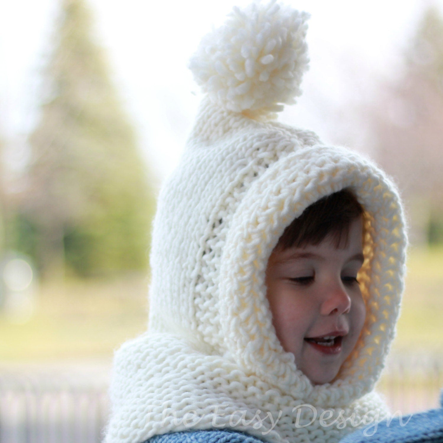 BAMBI Hooded Cowl Knitting Pattern | Hood & Scarf in One | PDF (12M–Adult) - Hakel Liebe