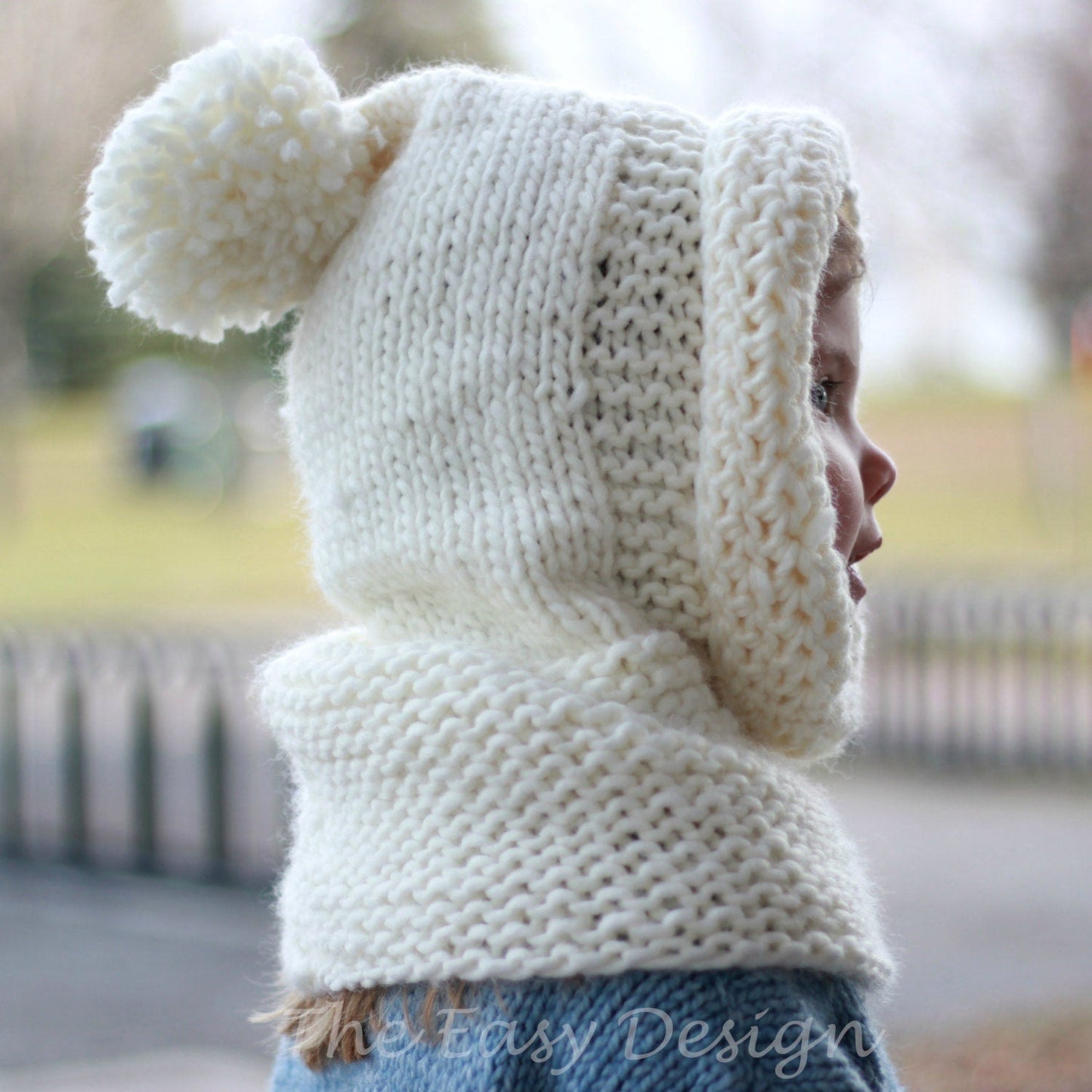 BAMBI Hooded Cowl Knitting Pattern | Hood & Scarf in One | PDF (12M–Adult) - Hakel Liebe