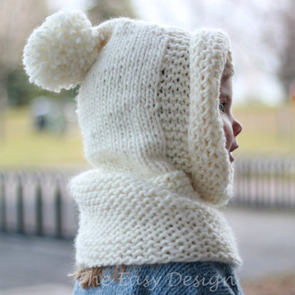 BAMBI Hooded Cowl Knitting Pattern | Hood & Scarf in One | PDF (12M–Adult) - Hakel Liebe