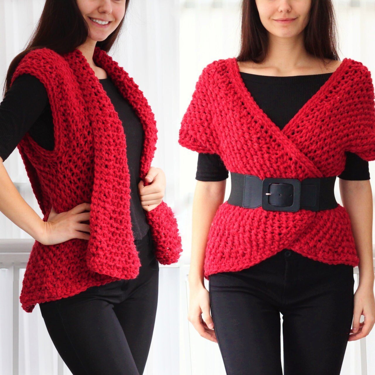 DARA Vest Knitting Pattern | Seamless Flat-Knit Design | PDF (XS–3XL) - Hakel Liebe