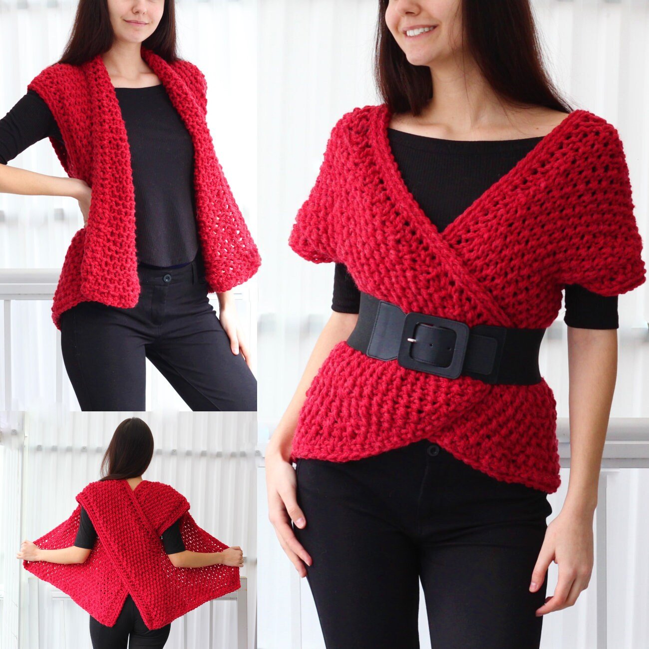 DARA Vest Knitting Pattern | Seamless Flat-Knit Design | PDF (XS–3XL) - Hakel Liebe