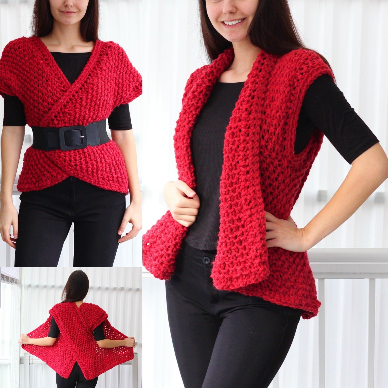 DARA Vest Knitting Pattern | Seamless Flat-Knit Design | PDF (XS–3XL) - Hakel Liebe