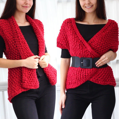 DARA Vest Knitting Pattern | Seamless Flat-Knit Design | PDF (XS–3XL) - Hakel Liebe