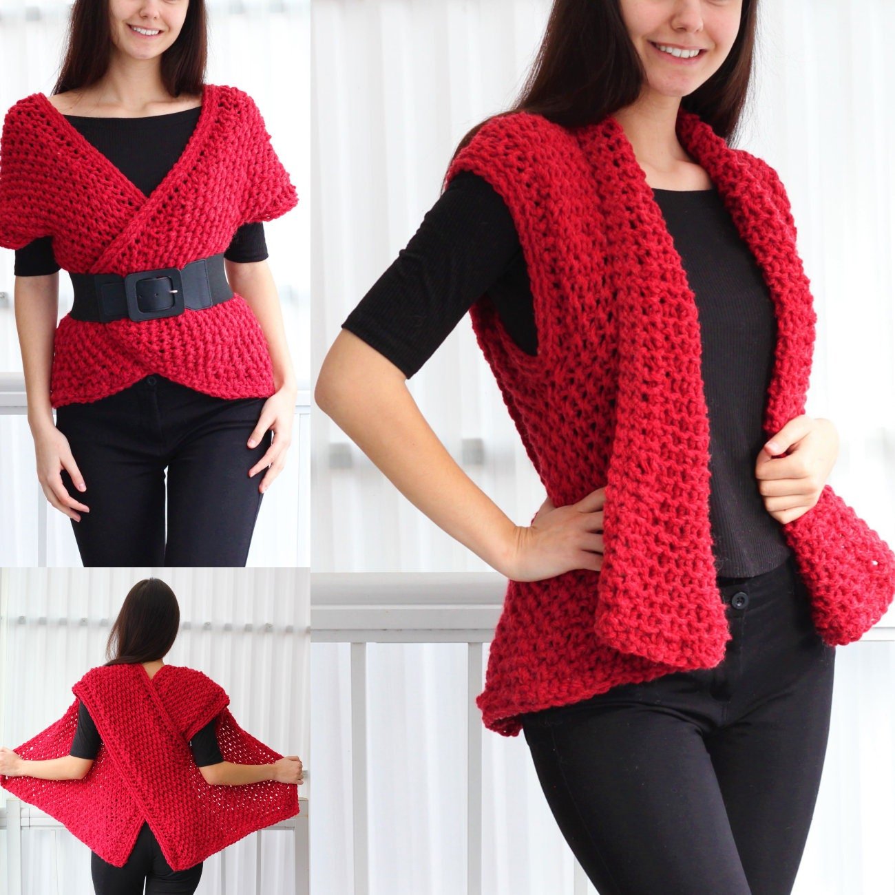 DARA Vest Knitting Pattern | Seamless Flat-Knit Design | PDF (XS–3XL) - Hakel Liebe