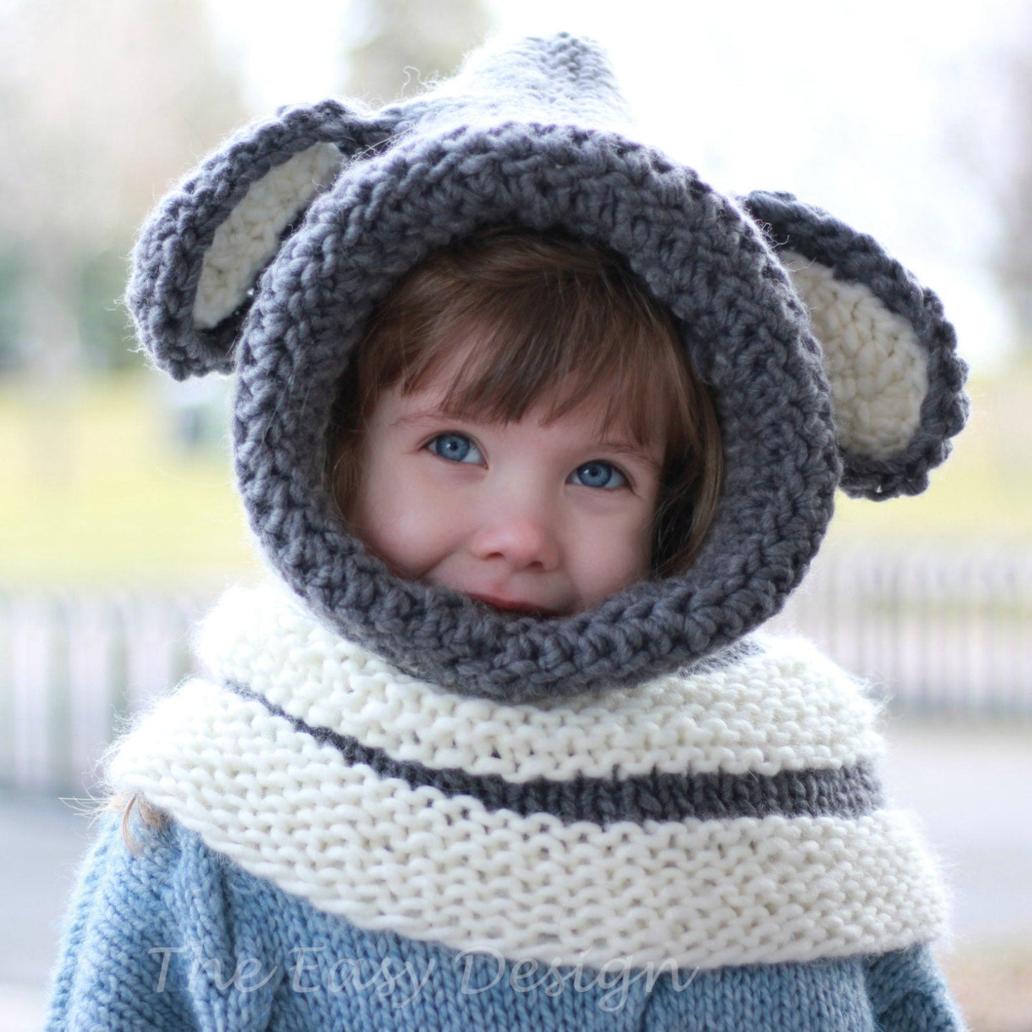 DAVID Dog Hooded Hat Knitting Pattern | Animal Hood for All Ages | PDF (12M–Adult) - Hakel Liebe