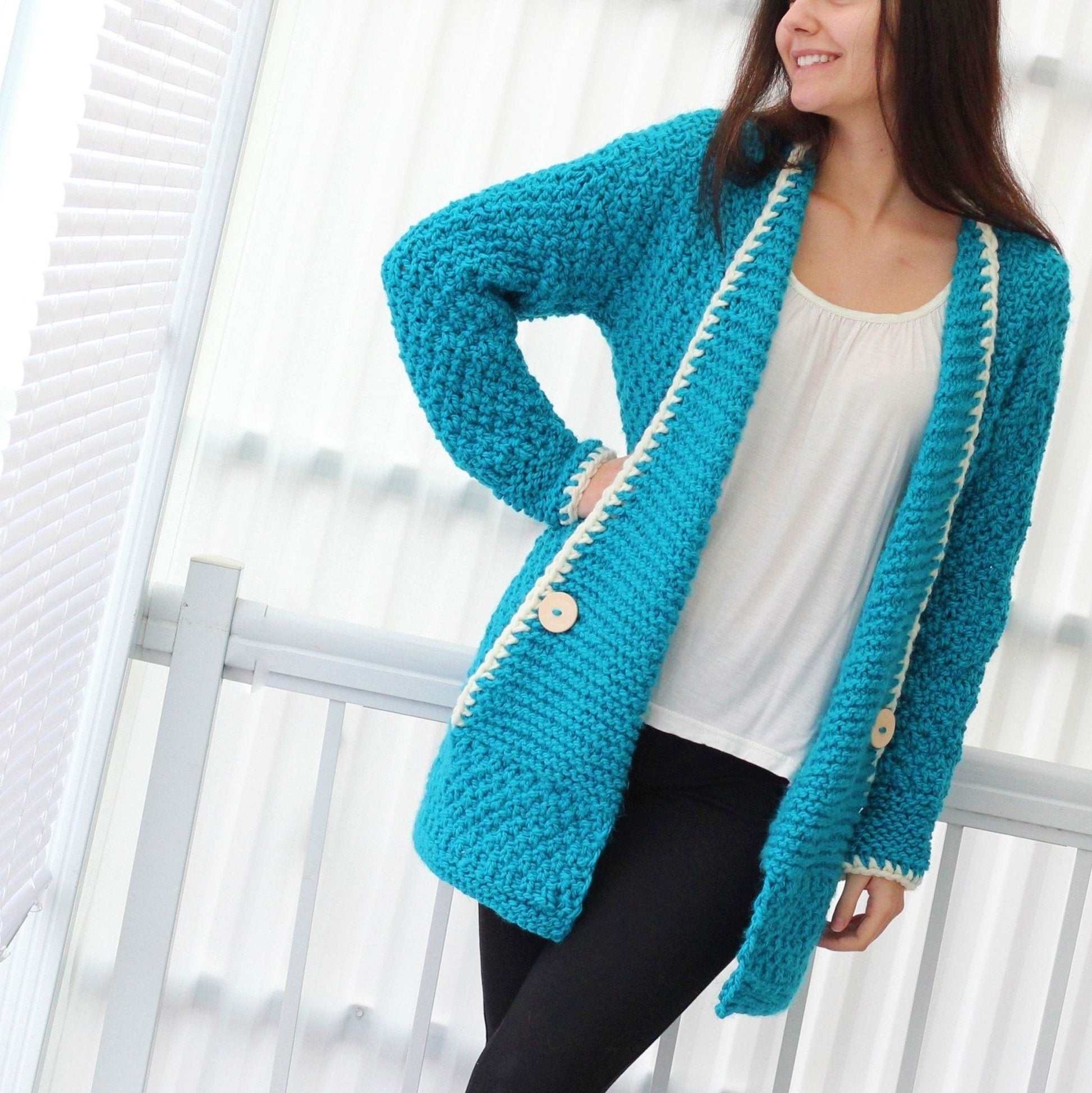 TANYA Cardigan Knitting Pattern | Kids to Adult 3XL | PDF Download - Hakel Liebe
