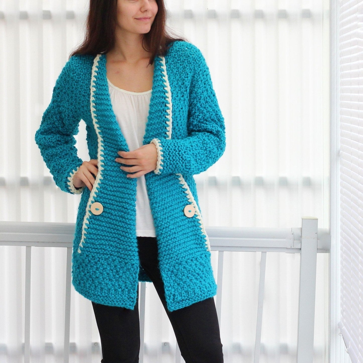 TANYA Cardigan Knitting Pattern | Kids to Adult 3XL | PDF Download - Hakel Liebe