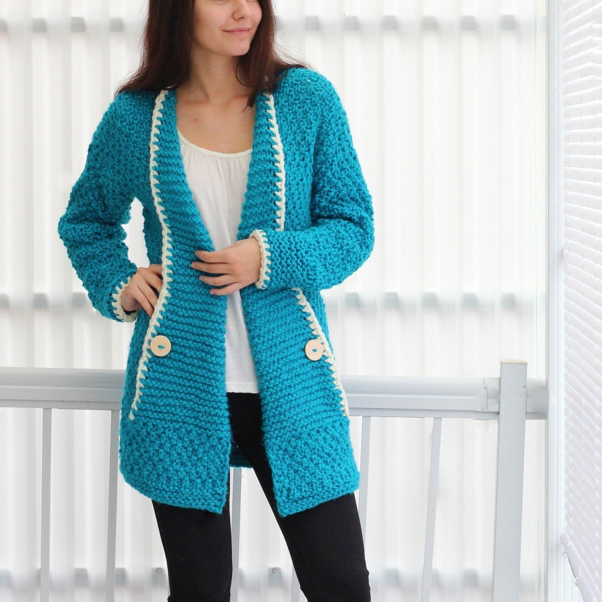 TANYA Cardigan Knitting Pattern | Kids to Adult 3XL | PDF Download - Hakel Liebe