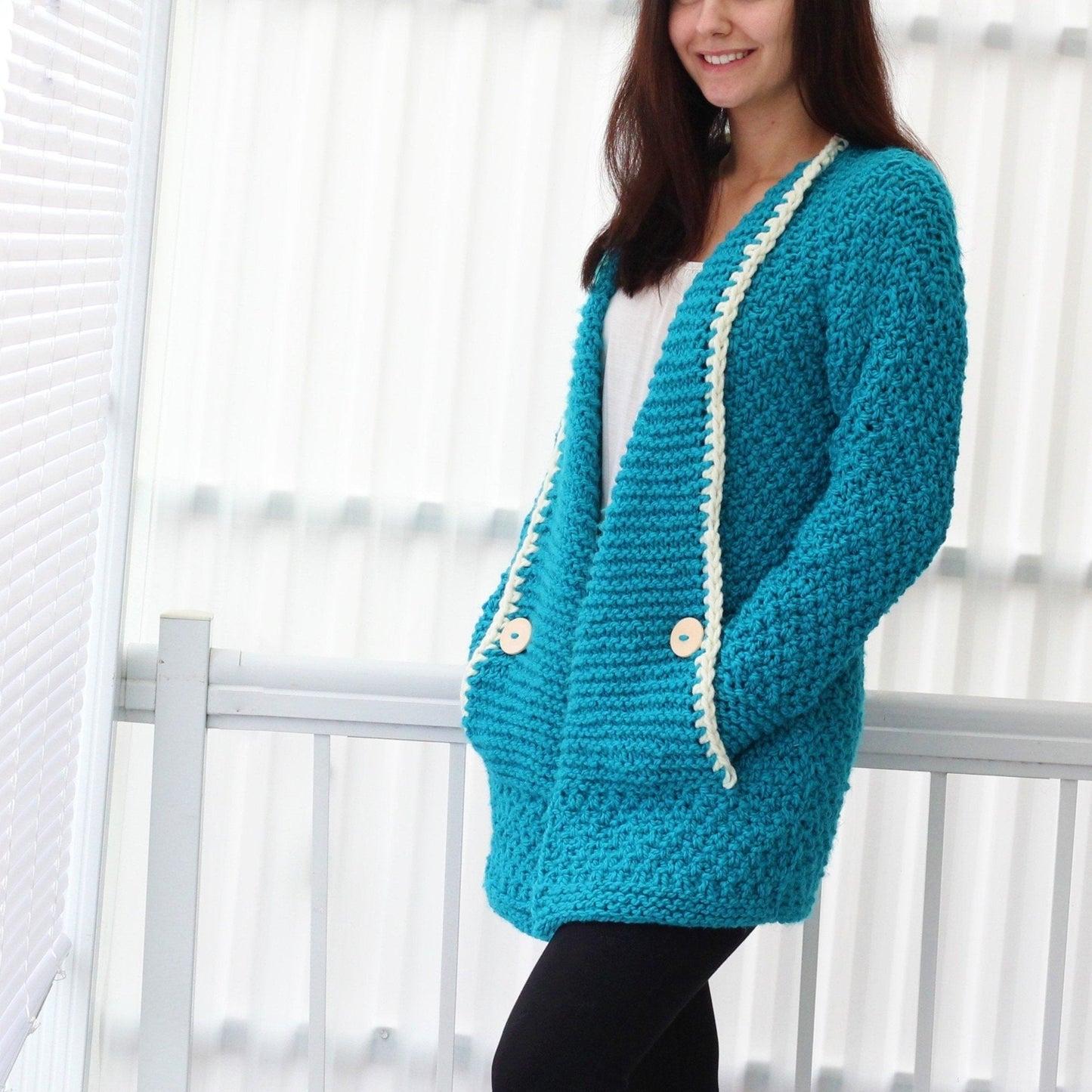 TANYA Cardigan Knitting Pattern | Kids to Adult 3XL | PDF Download - Hakel Liebe